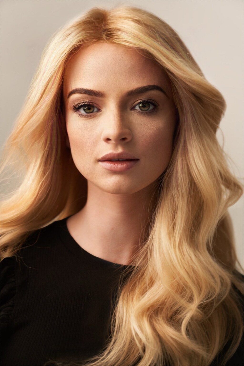 Close-up portrait of Madison Campbell with long blonde hair